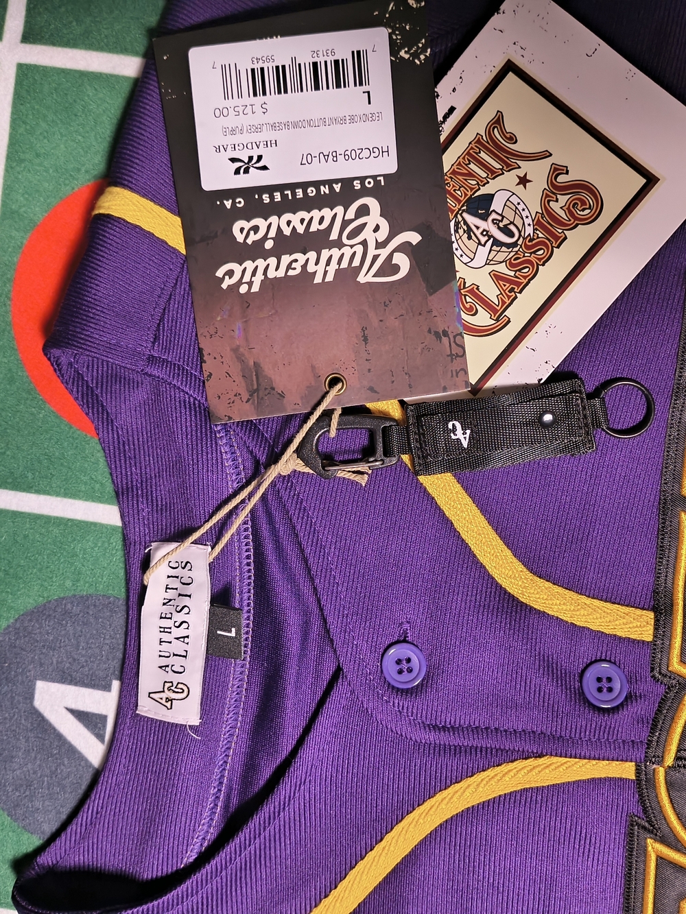 NWT Authentic Classics Kobe Bryant Legend Baseball Jersey Men’s L Purple Gold #8 - Picture 4 of 7